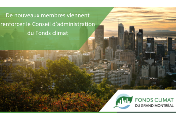 De nouveaux membres viennent renforcer le Conseil d’administration du Fonds climat